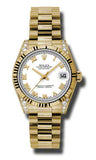 Rolex,Rolex - Datejust 31mm - Gold President Yellow Gold - Fluted Bezel - Diamond Case - Watch Brands Direct