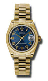 Rolex,Rolex - Datejust 31mm - Gold President Yellow Gold - Domed Bezel - Watch Brands Direct