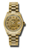 Rolex,Rolex - Datejust 31mm - Gold President Yellow Gold - Domed Bezel - Watch Brands Direct