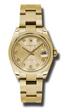 Rolex,Rolex - Datejust 31mm - Gold President Yellow Gold - Domed Bezel - Oyster Bracelet - Watch Brands Direct