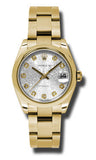 Rolex,Rolex - Datejust 31mm - Gold President Yellow Gold - Domed Bezel - Oyster Bracelet - Watch Brands Direct