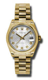 Rolex,Rolex - Datejust 31mm - Gold President Yellow Gold - Domed Bezel - Watch Brands Direct