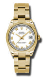 Rolex,Rolex - Datejust 31mm - Gold President Yellow Gold - Domed Bezel - Oyster Bracelet - Watch Brands Direct