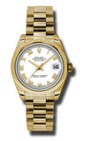 Rolex,Rolex - Datejust 31mm - Gold President Yellow Gold - Domed Bezel - Watch Brands Direct