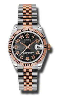 Rolex,Rolex - Datejust 31mm - Steel and Pink Gold - Fluted Bezel - Watch Brands Direct