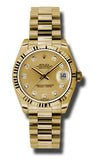 Rolex,Rolex - Datejust 31mm - Gold President Yellow Gold - Fluted Bezel - Watch Brands Direct