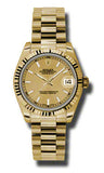 Rolex,Rolex - Datejust 31mm - Gold President Yellow Gold - Fluted Bezel - Watch Brands Direct