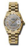 Rolex,Rolex - Datejust 31mm - Gold President Yellow Gold - Fluted Bezel - Watch Brands Direct