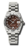 Rolex,Rolex - Datejust 31mm - Gold President White Gold - Fluted Bezel - Watch Brands Direct