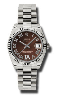 Rolex Datejust 31mm Gold President White Gold Fluted Bezel