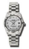 Rolex,Rolex - Datejust 31mm - Gold President White Gold - Fluted Bezel - Watch Brands Direct
