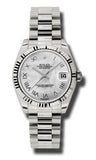 Rolex,Rolex - Datejust 31mm - Gold President White Gold - Fluted Bezel - Watch Brands Direct
