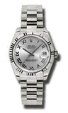 Rolex,Rolex - Datejust 31mm - Gold President White Gold - Fluted Bezel - Watch Brands Direct