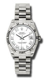 Rolex,Rolex - Datejust 31mm - Gold President White Gold - Fluted Bezel - Watch Brands Direct