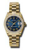 Rolex,Rolex - Datejust 31mm - Gold President Yellow Gold - Diamond Bezel - Watch Brands Direct