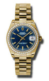 Rolex,Rolex - Datejust 31mm - Gold President Yellow Gold - Diamond Bezel - Watch Brands Direct