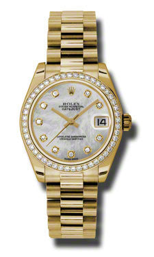 Rolex Lady-Datejust 31mm Yellow Gold Champagne Diamond Dial