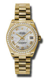 Rolex,Rolex - Datejust 31mm - Gold President Yellow Gold - Diamond Bezel - Watch Brands Direct