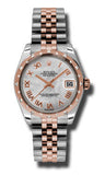 Rolex,Rolex - Datejust 31mm - Steel and Pink Gold - 24 Diamond Bezel - Watch Brands Direct