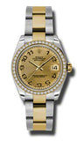 Rolex,Rolex - Datejust 31mm - Steel and Yellow Gold - 46 Diamond Bezel - Watch Brands Direct