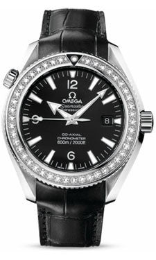 Omega,Omega - Seamaster Planet Ocean 600 M Co-Axial Chronograph 42 mm - Stainless Steel - Leather Strap - Watch Brands Direct