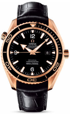 Omega,Omega - Seamaster Planet Ocean 600 M Co-Axial 45.5 mm - Red Gold - Leather Strap - Watch Brands Direct