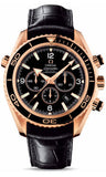 Omega,Omega - Seamaster Planet Ocean 600 M Co-Axial Chronograph 45.5 mm - Red Gold - Leather Strap - Watch Brands Direct