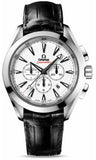 Omega,Omega - Seamaster Aqua Terra 150 M Co-Axial Chronograph 44 mm - Stainless Steel - Leather strap - Watch Brands Direct