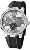 Ulysse Nardin,Ulysse Nardin - Executive Dual Time - Stainless Steel - Diamond Bezel - Watch Brands Direct