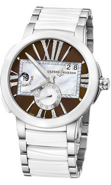 Ulysse Nardin,Ulysse Nardin - Executive Dual Time Lady - Stainless Steel - Ceramic Bezel - Watch Brands Direct