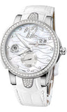 Ulysse Nardin,Ulysse Nardin - Executive Dual Time Lady - Stainless Steel - Diamond Bezel - Watch Brands Direct