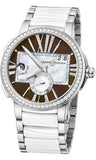 Ulysse Nardin,Ulysse Nardin - Executive Dual Time Lady - Stainless Steel - Diamond Bezel - Watch Brands Direct