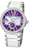 Ulysse Nardin,Ulysse Nardin - Executive Dual Time Lady - Stainless Steel - Diamond Bezel - Watch Brands Direct