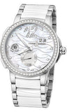 Ulysse Nardin,Ulysse Nardin - Executive Dual Time Lady - Stainless Steel - Diamond Bezel - Watch Brands Direct