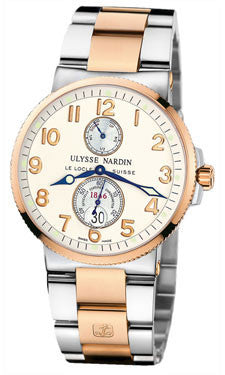 Ulysse Nardin,Ulysse Nardin - Marine Chronometer 41mm - Stainless Steel and Rose Gold - Watch Brands Direct