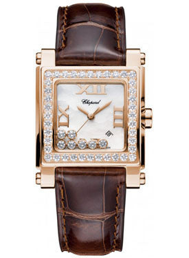 Chopard,Chopard - Happy Sport - Square Medium - Rose Gold - Watch Brands Direct