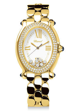 Chopard,Chopard - Happy Sport - Oval - Yellow Gold - Diamond Bezel - Watch Brands Direct