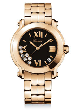 Chopard,Chopard - Happy Sport - Round Medium - Rose Gold - Bracelet - Watch Brands Direct