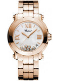 Chopard,Chopard - Happy Sport - Round Medium - Rose Gold - Bracelet - Watch Brands Direct