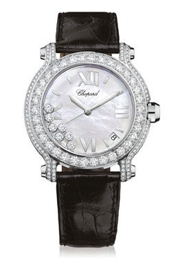 Chopard,Chopard - Happy Sport - Round Medium - White Gold - Watch Brands Direct