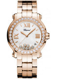 Chopard,Chopard - Happy Sport - Round Medium - Rose Gold - Bracelet - Watch Brands Direct