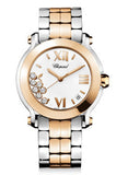 Chopard,Chopard - Happy Sport - Round Medium  - Stainless Steel and Rose Gold - Watch Brands Direct