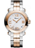 Chopard,Chopard - Happy Sport - Round Medium  - Stainless Steel and Rose Gold - Watch Brands Direct