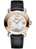 Chopard,Chopard - Happy Sport - Round Medium  - Stainless Steel and Rose Gold - Watch Brands Direct