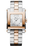 Chopard,Chopard - Happy Sport - Square Medium - Stainless Steel and Rose Gold - Watch Brands Direct