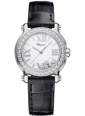 Chopard,Chopard - Happy Sport - Round Mini - Stainless Steel - Diamond Bezel - Watch Brands Direct