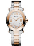 Chopard,Chopard - Happy Sport - Oval - Stainless Steel and Rose Gold - Watch Brands Direct