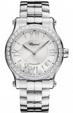 Chopard - Happy Sport Automatic - Round Medium 36mm - Stainless Steel and Diamonds - Watch Brands Direct
 - 1