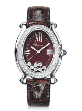 Chopard,Chopard - Happy Sport - Oval - Stainless Steel and White Gold - Watch Brands Direct