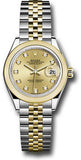 Rolex - Datejust Lady 28 - Stainless Steel and Yellow Gold - Domed Bezel